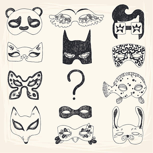 Masquerade Set vector art illustration