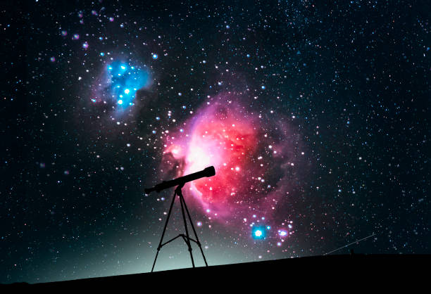 istock Silhouette  telescope at night, on the Orion galaxy. 1762135090