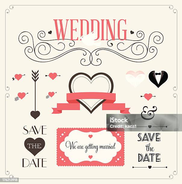 Vetores de Vetor Elementos De Design De Casamento e mais imagens de Amor - Amor, Artigo de decoração, Beleza