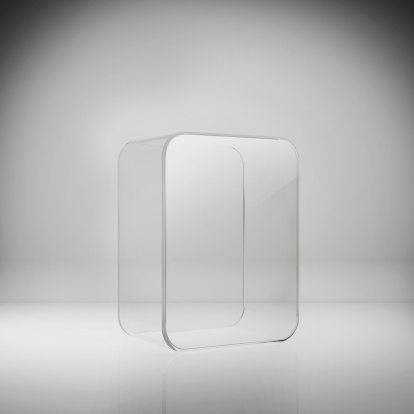Empty glass box for exhibit