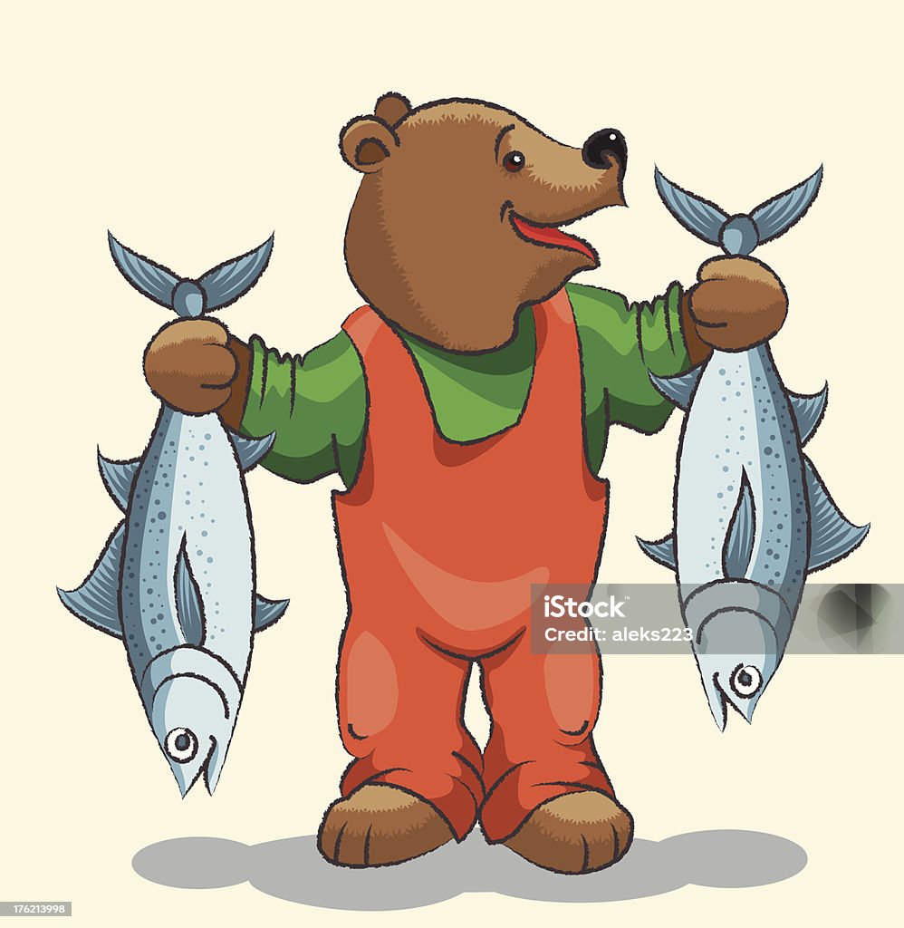 Urso-pescador - Vetor de Animal royalty-free