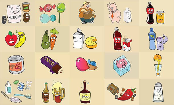 Grocery Elements 02 vector art illustration