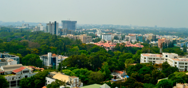 aerial view of Bangalore city