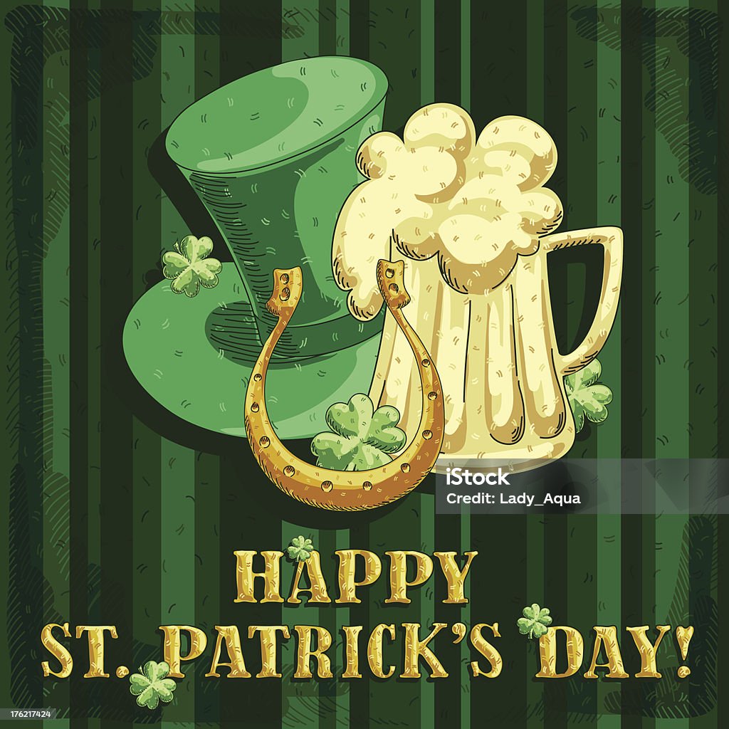 St. Patrick's Day background - arte vectorial de Anticuado libre de derechos
