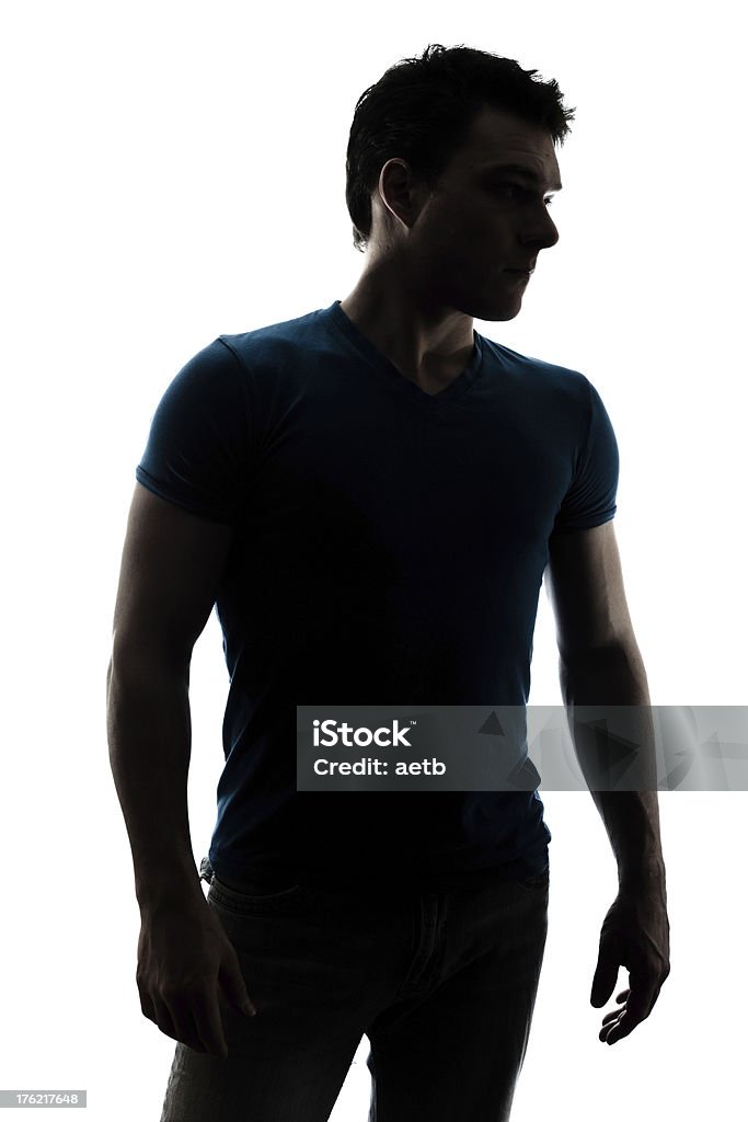 Elegante hombre figura en silueta - Foto de stock de Silueta libre de derechos