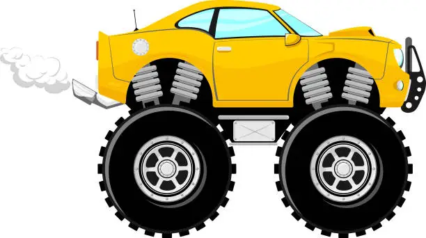 Vector illustration of monstertruck car cartoon