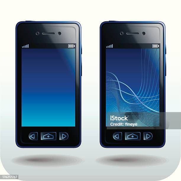 Ilustración de Teléfono Inteligente Negro Y Azul y más Vectores Libres de Derechos de Brillante - Brillante, Clip Art, Color - Tipo de imagen