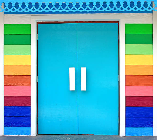 istock Colorful door wood board 176217884