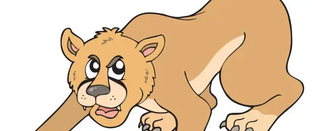 Vector illustration of Cartoon puma