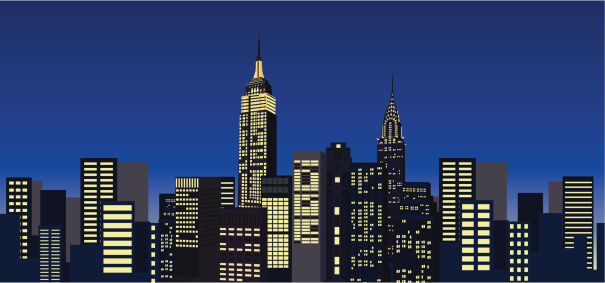 Illustration with New York skyscrapers