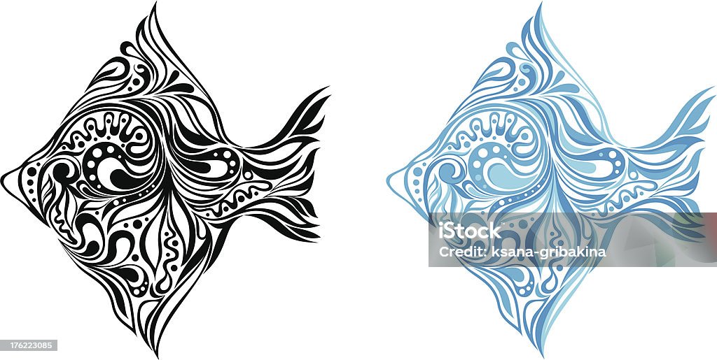 Decorativo de pescado - arte vectorial de Agua libre de derechos