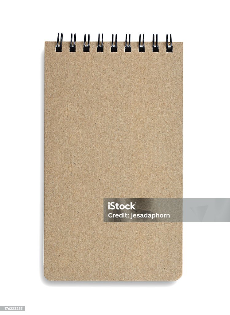 Brown notebook Isolado no branco. - Foto de stock de Agenda royalty-free