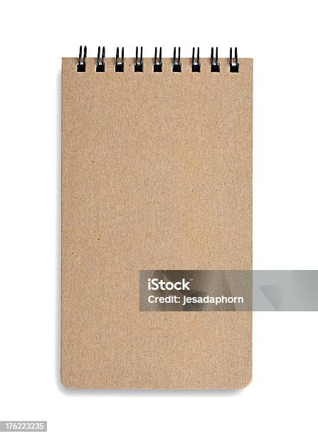 Foto de Brown Notebook Isolado No Branco e mais fotos de stock de Agenda - Agenda, Agenda pessoal, Bolso