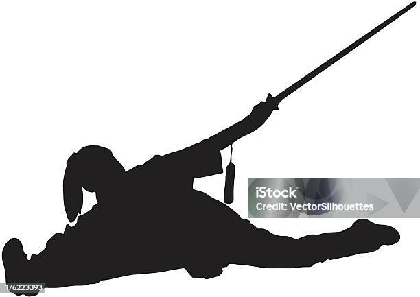 Ilustración de Kung Fu Silueta y más Vectores Libres de Derechos de Abrise de piernas - Abrise de piernas, Adulto, Blanco y negro
