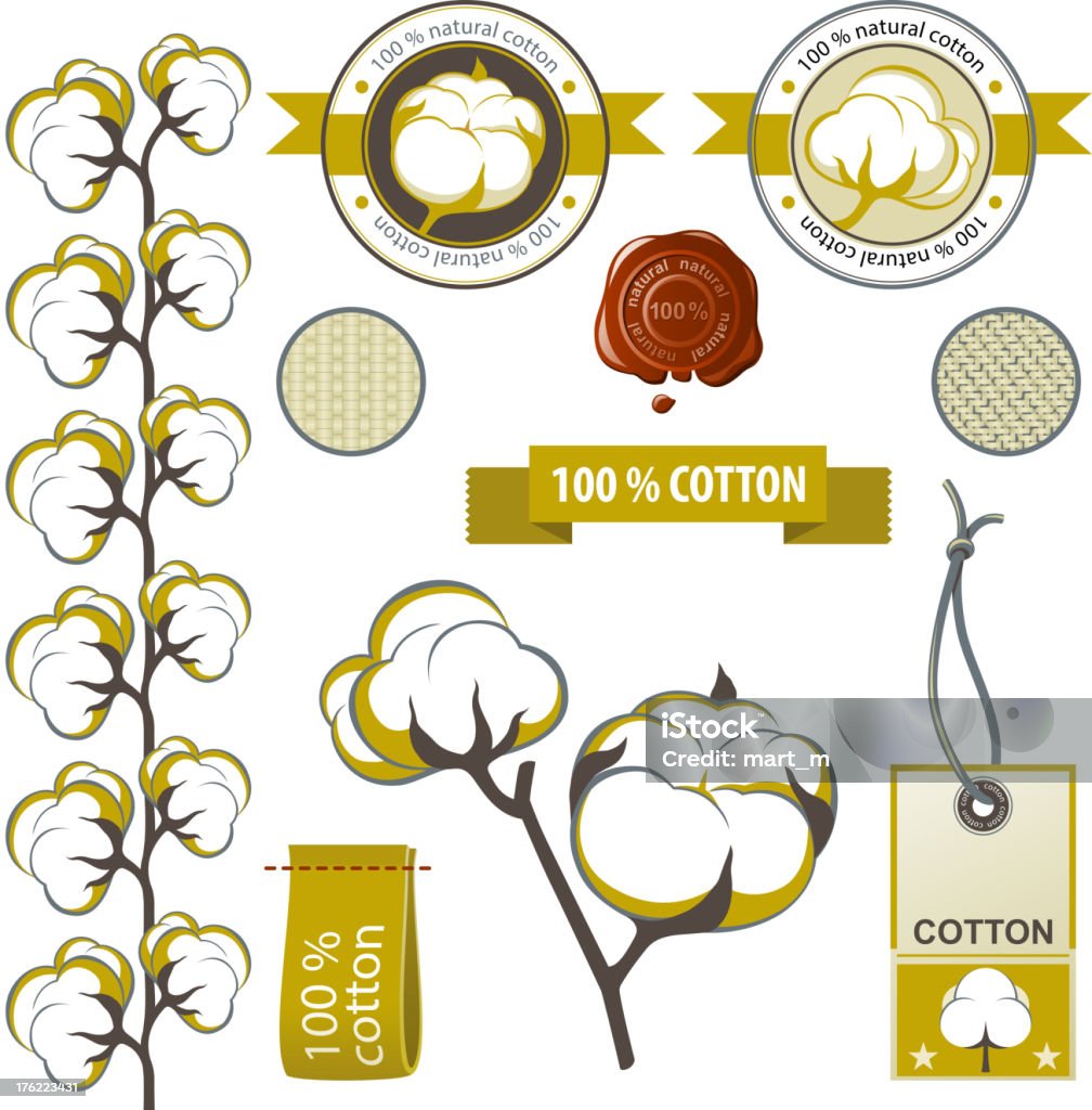 Cotton emblems Highly detailed cotton emblems set - vector. EPS 10. File contains transparences! Cotton stock vector