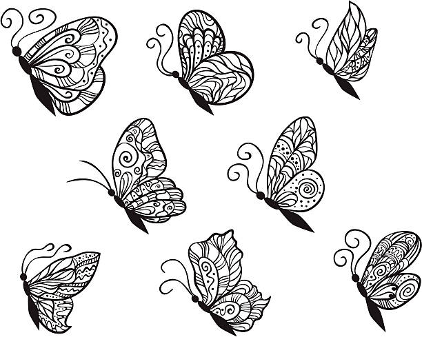 Side View Butterfly Tattoos Drawing Illustrations, Royalty-Free Vector Graphics & Clip Art - iStock Side View Butterfly Tattoos Drawing Illustrations, Royalty-Free Vector Graphics & Clip Art - iStock