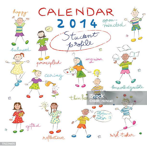 Für 2014 Kalender Stock Vektor Art und mehr Bilder von Kalender - Kalender, Kind, Monat