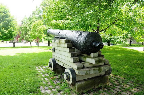 cannon arma en el parque - cannon alnwick castle alnwick castle fotografías e imágenes de stock