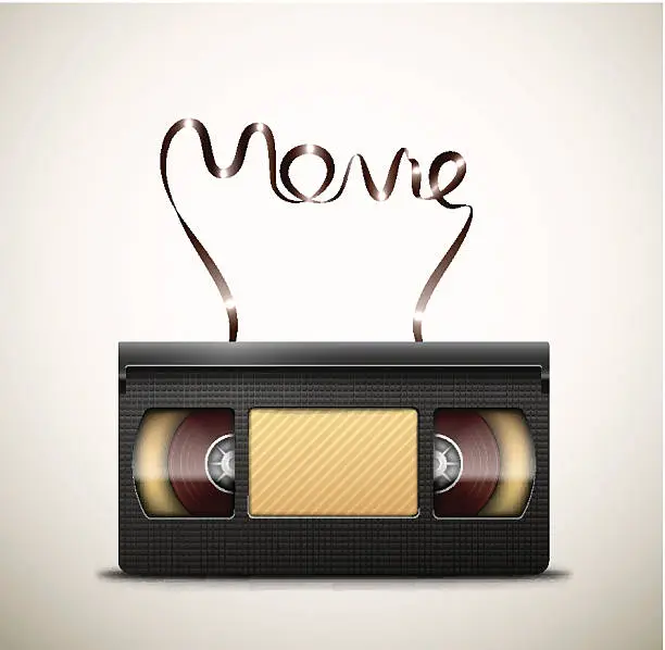 Vector illustration of Movie on videotape