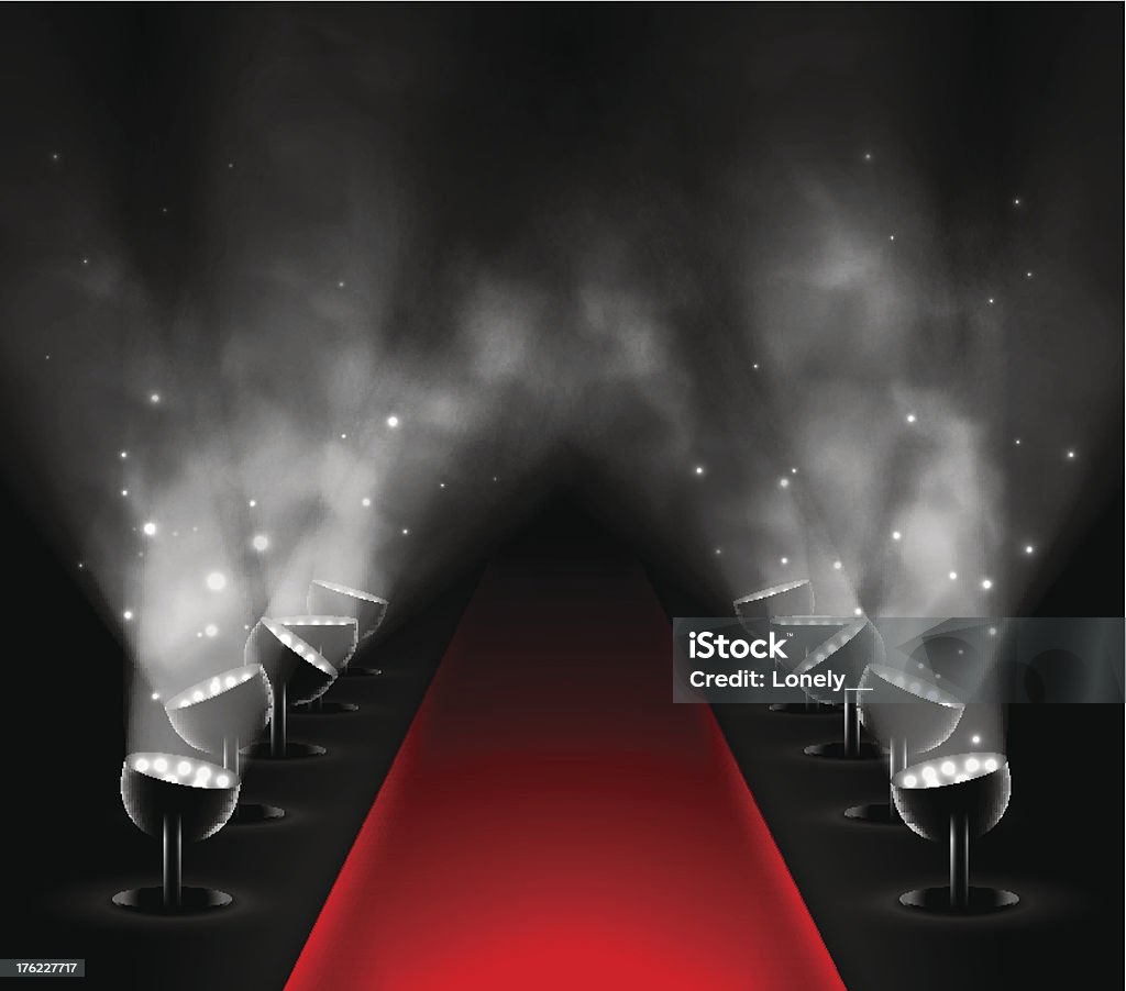 Red carpet Red carpet with spotlights. Illustration contains transparency and blending effects, eps 10 Red Carpet Event stock vector
