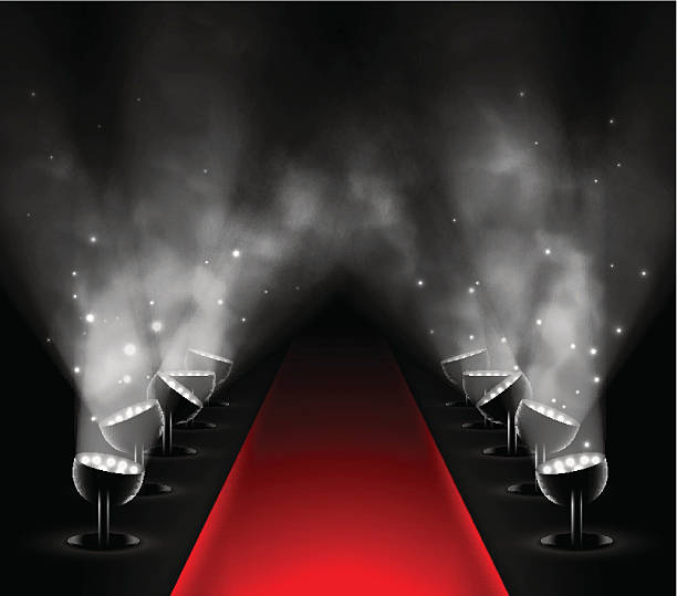 Red carpet vector art illustration