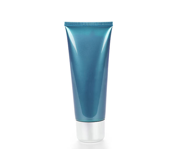 istock Blue tube with cream on white background 176229642