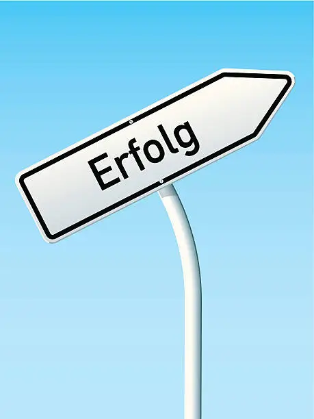 Vector illustration of Erfolg Concept Arrow Up German Road Sign