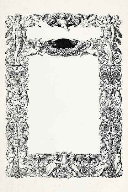 ilustrações de stock, clip art, desenhos animados e ícones de decoração floral frame de 1881 - women victorian style retro revival art nouveau