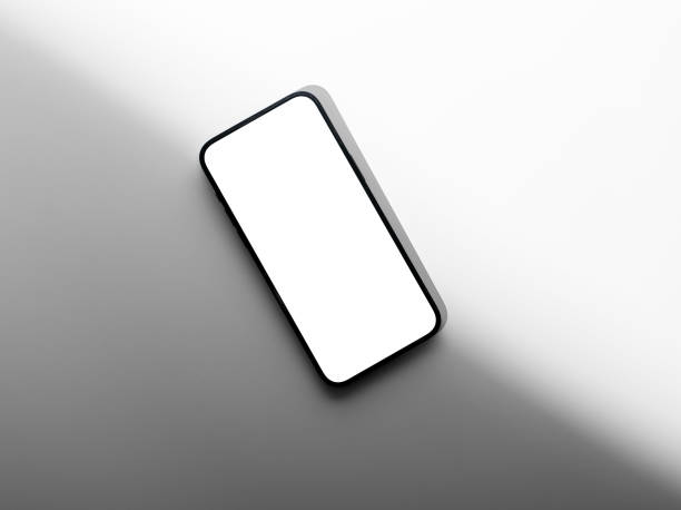 istock Mobile phone screen mockup, display mock up, top view. Smartphone, cellphone frame for app promotion, presentation, demonstration 1762347704