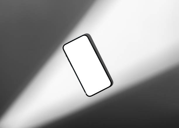 istock Mobile phone screen mock up, display mockup, top view. Smartphone frame for application promotion, presentation, advertisement 1762347705
