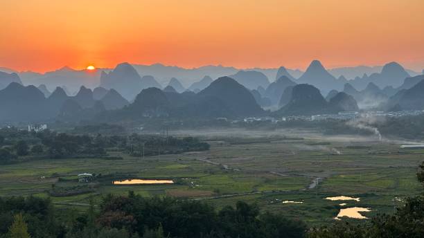 istock Sunset Guilin Yangshuo China karst mountains 1762361268