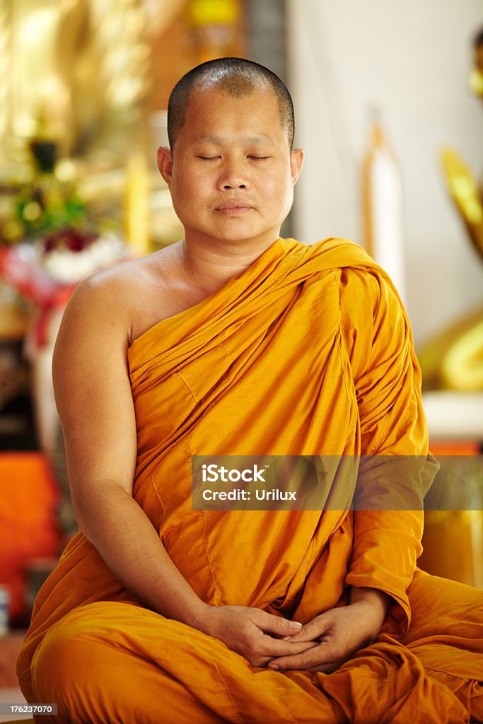Prayerful portrait  Meditating Stock Photo