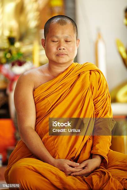Prayerful Portrait Stock Photo - Download Image Now - Meditating, Monk - Religious Occupation, Adult