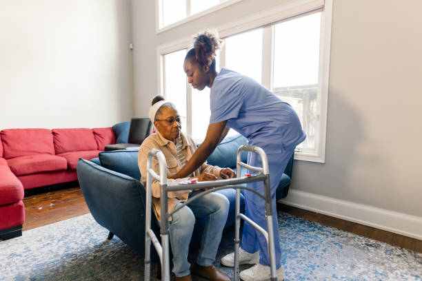 istock Daily  routine for nurse and her elderly patient 1762397732