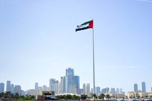 Cityscape of Flag Island, Sharjah.