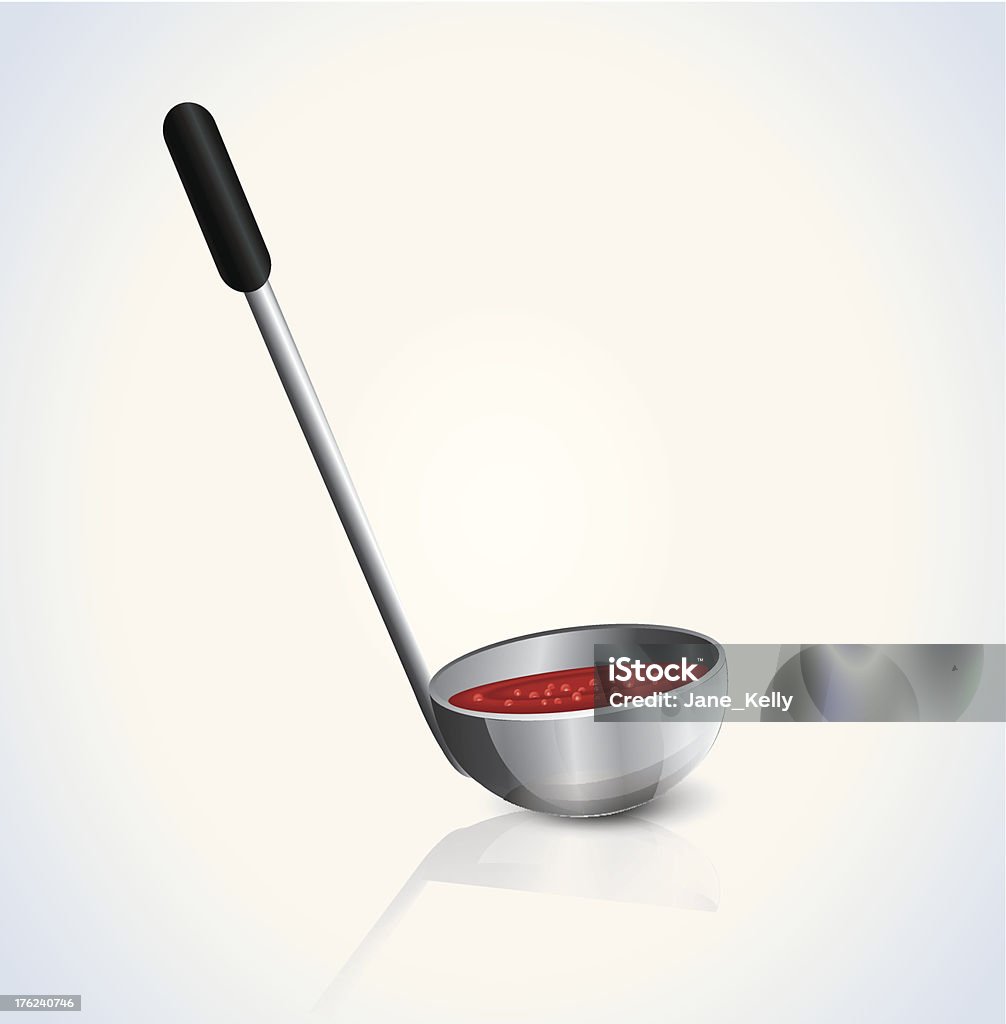 Cucharón de sopa - arte vectorial de Acero inoxidable libre de derechos