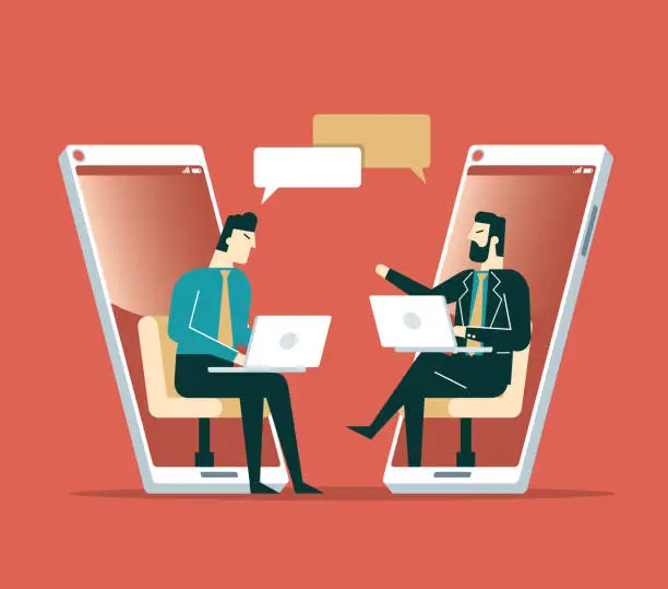 Vector illustration of Web Conference - smartphone