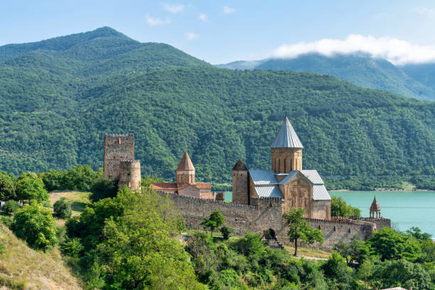istock Old Georgian castle and monastery in the mountains 1762439740