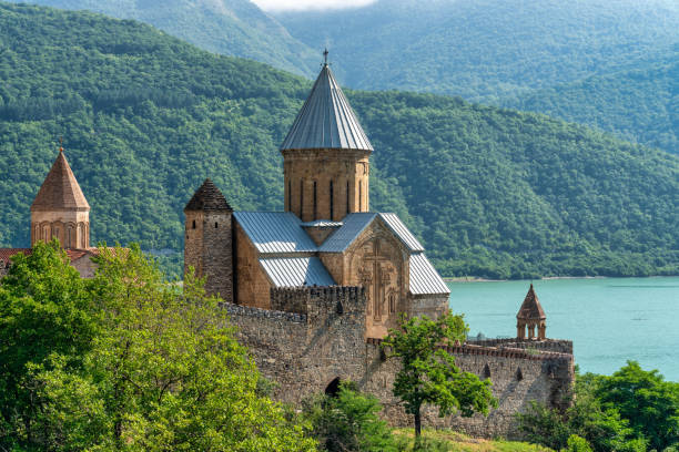 istock Old Georgian castle and monastery in the mountains 1762442352