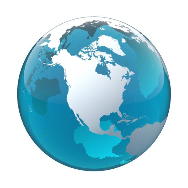 3D rendered image of planet earth, represents North America, the United States of America, Canada.  NASA image is used as a reference. http://visibleearth.nasa.gov)