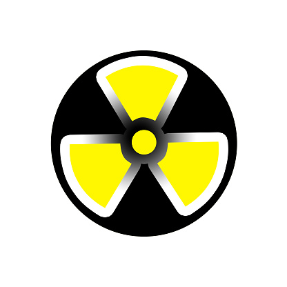 Nuclear symbol, indicates the presence of dangerous radiation content. Generally found in the world of science, health, and weapons of mass murder.