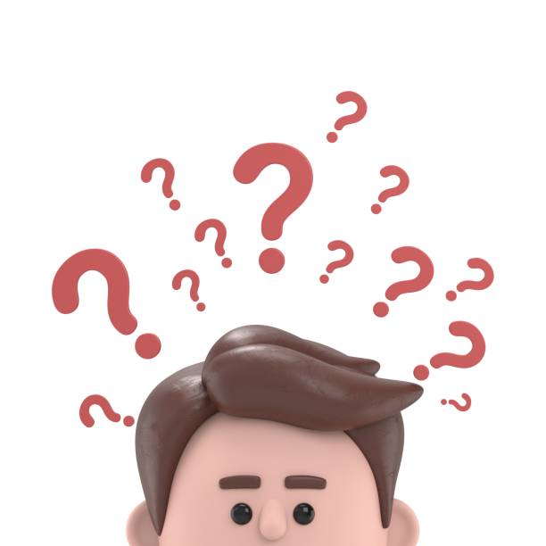 istock 3D illustration of thinking male guy Qadir with question mark.3D rendering on white background. 1762655991