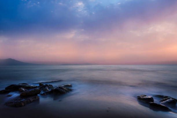 istock A seascape photographed with a long exposure technique at sunset. 1762713502