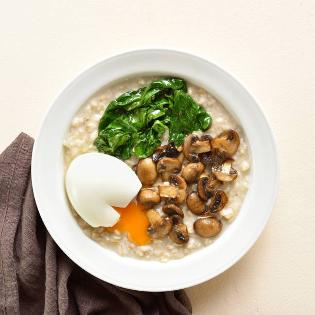 istock Mushroom and spinach oatmeal 1762762114