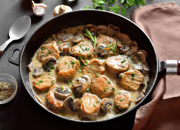 Pork medallions in mushroom gravy