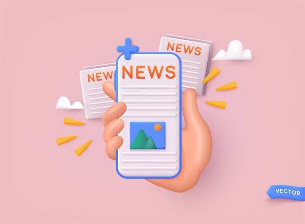 istock Concept News update. News webpage, information about events, activities, company information and announcements for web page. 3D Web Vector Illustrations. 1762804607