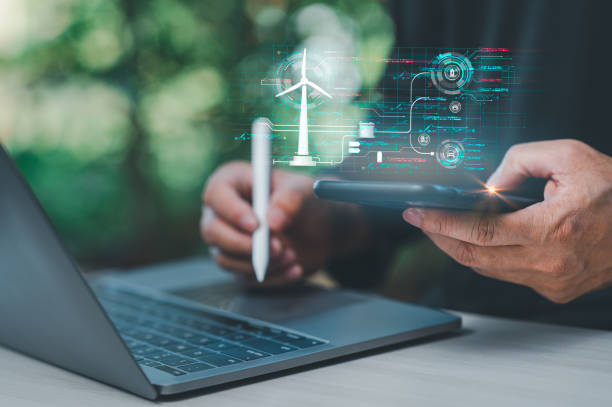 istock Man uses his finger to press button to turn off, closed, shut down laptop computer on desk, before going home for saving energy, save global environment. reduce global warming. world environment day 1762844267