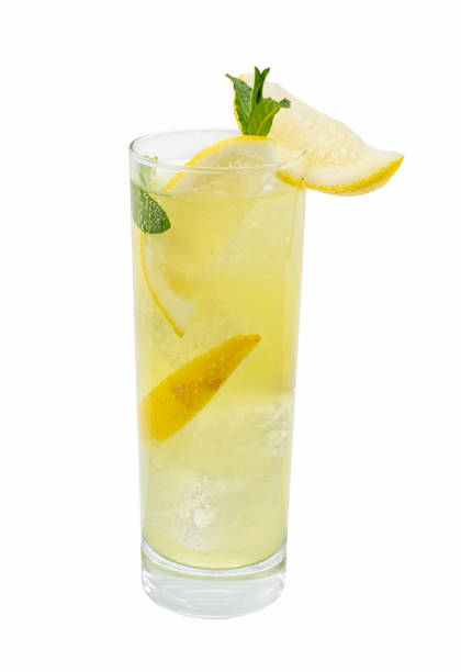 istock Delicious cold summer lemonade with lemon and mint isolated on white. 1762860932
