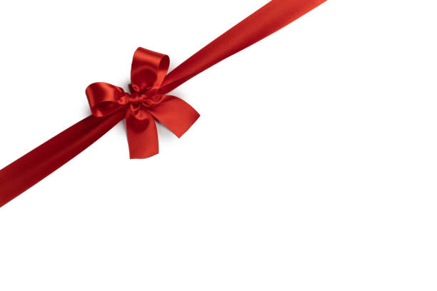 istock Red ribbon bow isolated on white 1762888830