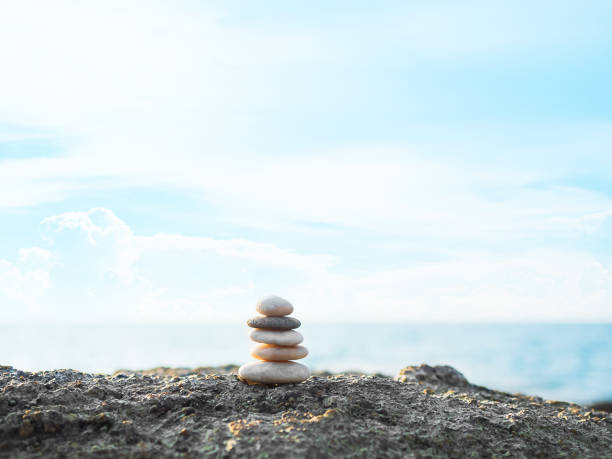 istock Stone Stack Zen Balance on Calm Water Background Sea Spa Stability Concept Template Relax Massage Harmony Peace, Pile Pebble at Coast Ocean Nature Landscape Outdoor. 1762926377